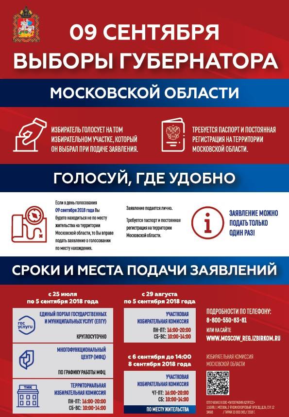 9 сентября выборы Губернатора Московской области. Голосуй, где удобно!