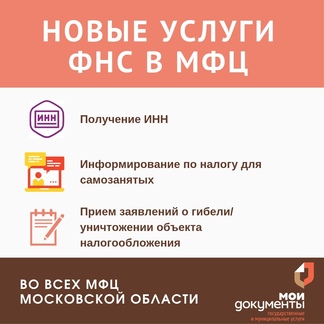 Теперь ИНН можно получить во всех МФЦ Московской области! 